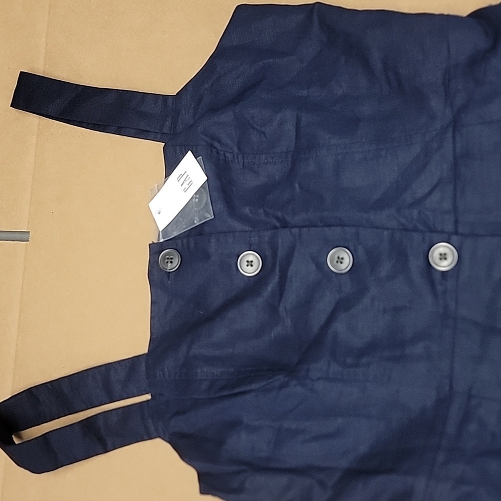 Gap Women’s Button Front Linen Apron Dress in Uniform Navy. Size 2 New W/ Tags! - Picture 5 of 6